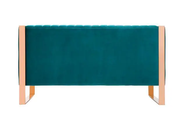 Alt view image 7 of 7 - Trillium Mid-Century Modern 57" Velvet Loveseat in Teal LS016-TL