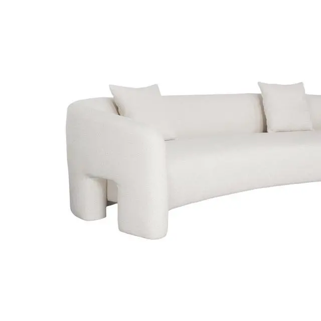 Alt view image 5 of 7 - Sylvia Modern Glam 104" Tweed Loveseat in Ivory SF017-AN
