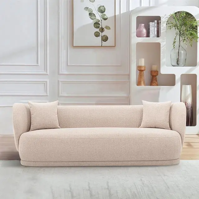 Alt view image 2 of 7 - Siri Modern 93" Upholstered Sofa in Cream SF010-CR
