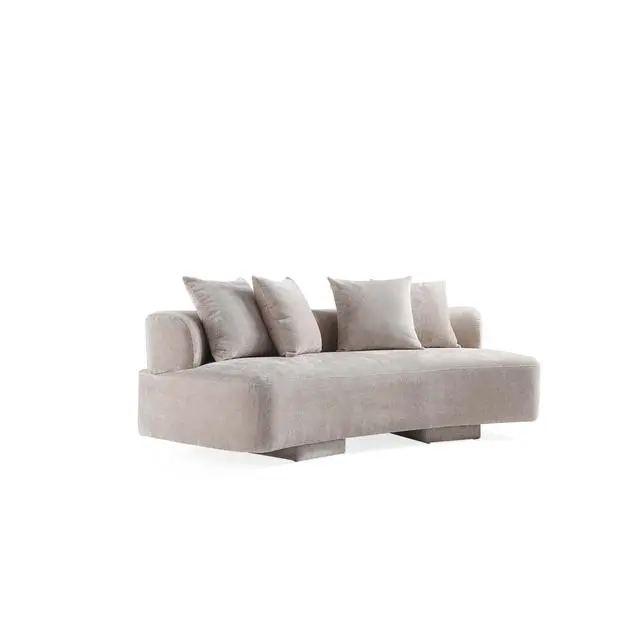 Alt view image 6 of 7 - Verandah Mid-Century Modern 91" Chenille Sofa in Beige LS017-BE