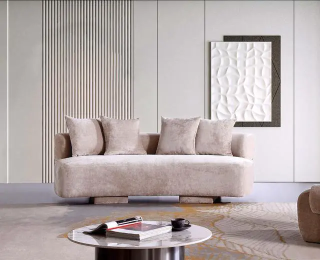 Alt view image 2 of 7 - Verandah Mid-Century Modern 91" Chenille Sofa in Beige LS017-BE