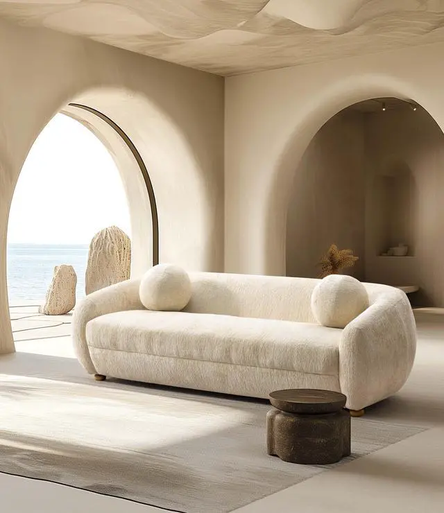 Alt view image 2 of 7 - Tribeca Mid-Century Modern Chenille Sofa for Living Room Upholstered Contemporary Design