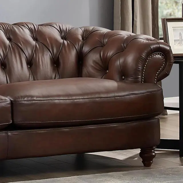 Alt view image 2 of 4 - Newport Sofa Caramel Brown
