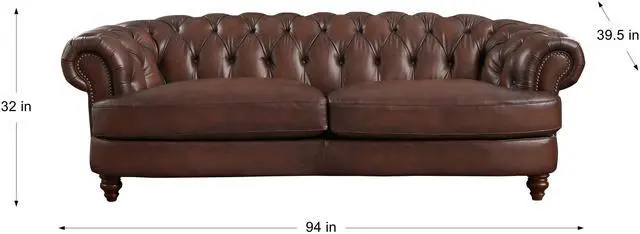 Alt view image 4 of 4 - Newport Sofa Caramel Brown