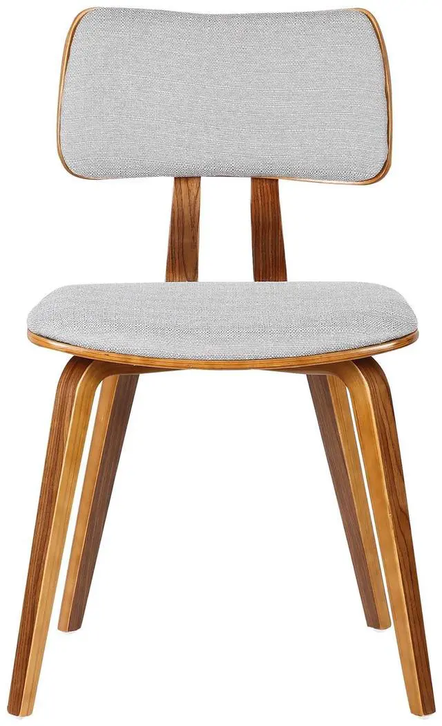 Alt view image 3 of 7 - Jaguar Mid-Century Dining Chair in Walnut Wood and Gray Fabric