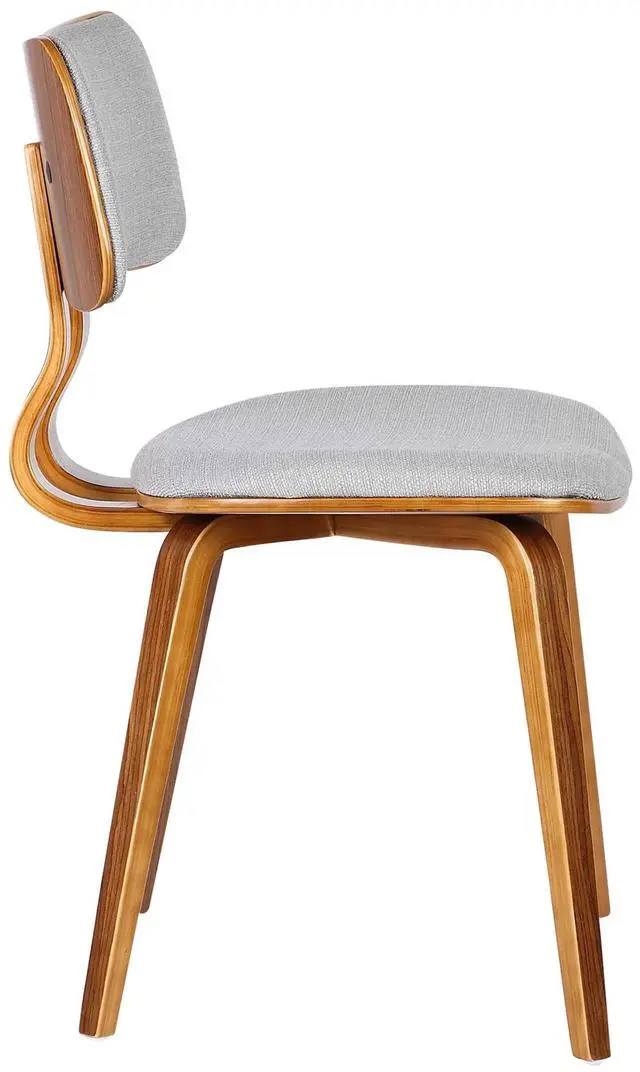 Alt view image 4 of 7 - Jaguar Mid-Century Dining Chair in Walnut Wood and Gray Fabric
