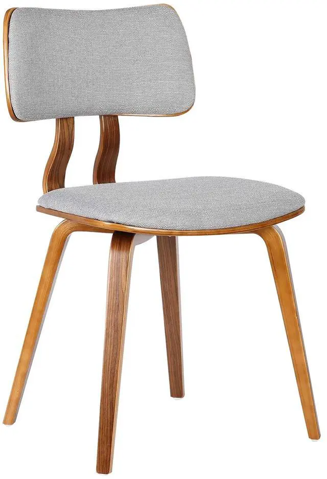 Main image of Jaguar Mid-Century Dining Chair in Walnut Wood and Gray Fabric