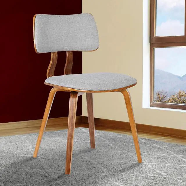 Alt view image 2 of 7 - Jaguar Mid-Century Dining Chair in Walnut Wood and Gray Fabric