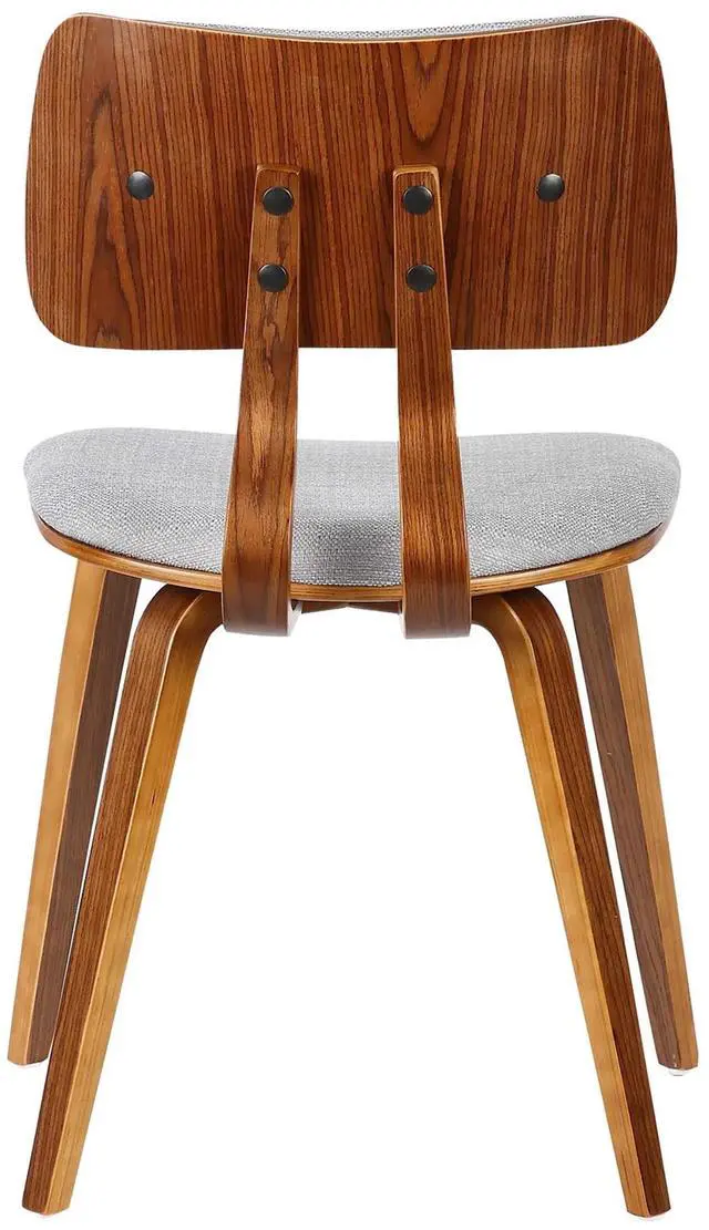 Alt view image 5 of 7 - Jaguar Mid-Century Dining Chair in Walnut Wood and Gray Fabric