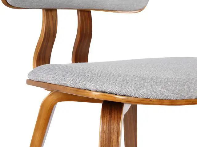 Alt view image 7 of 7 - Jaguar Mid-Century Dining Chair in Walnut Wood and Gray Fabric