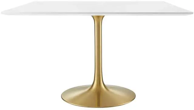 Alt view image 5 of 11 - Lippa 47" Square Dining Table - Gold White