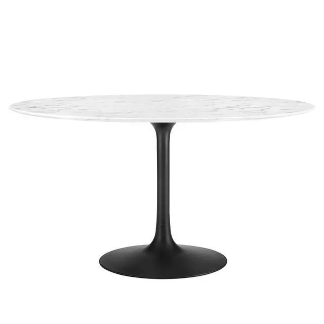 Alt view image 4 of 10 - Lippa 54" Round Artificial Marble Dining Table