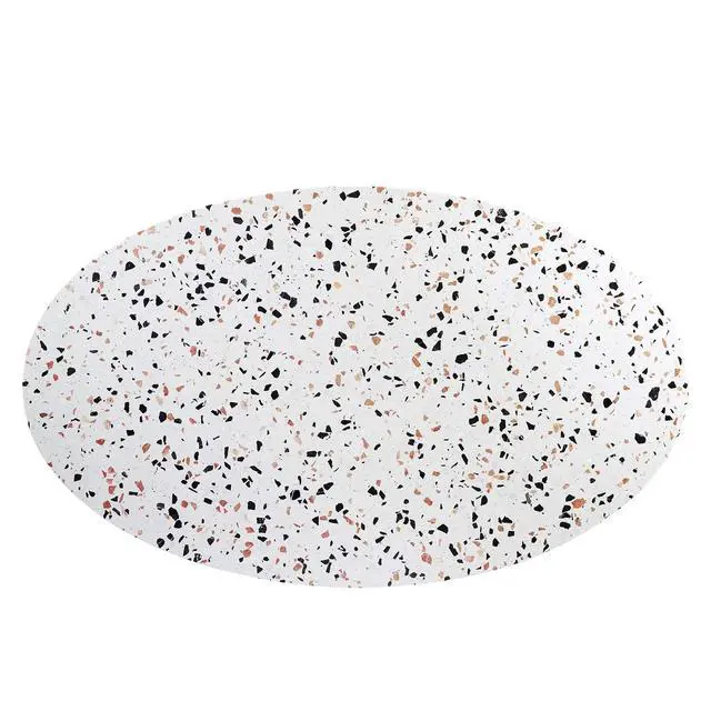 Alt view image 2 of 7 - Lippa 60" Oval Terrazzo Dining Table White White EEI-5734-WHI-WHI