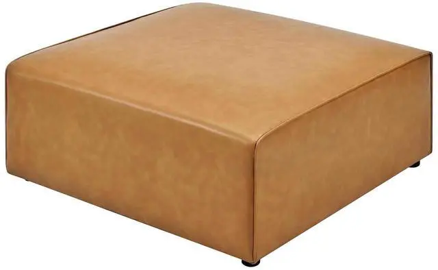 Alt view image 9 of 13 - Mingle Vegan Leather Ottoman Tan