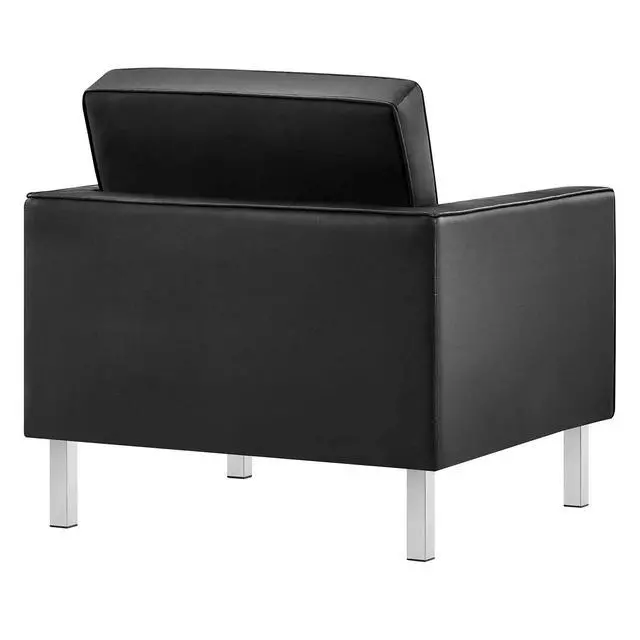 Alt view image 8 of 12 - Loft Tufted Upholstered Faux Leather Armchair
