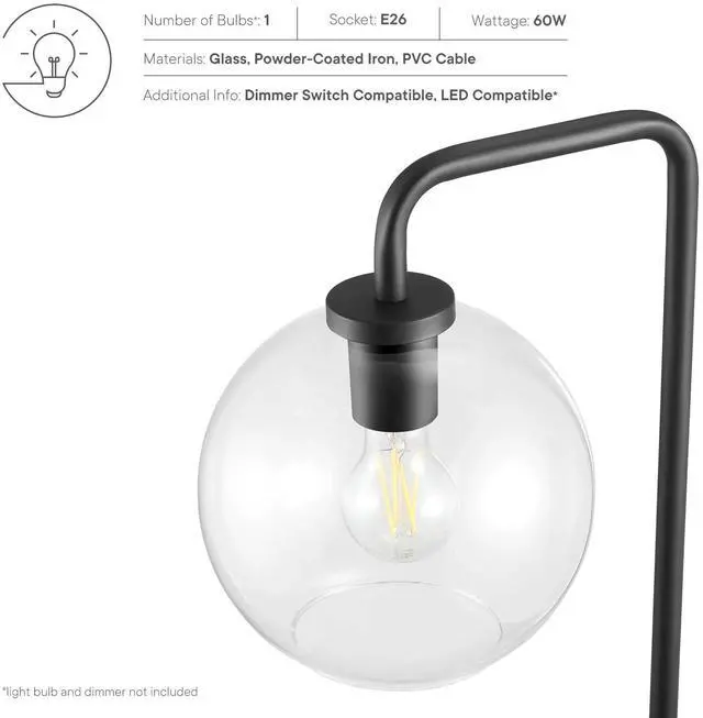 Alt view image 9 of 13 - Silo Glass Globe Glass and Metal Floor Lamp
