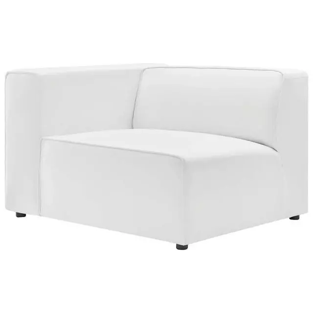 Alt view image 9 of 13 - Mingle Vegan Leather 4-Piece Sectional Sofa White