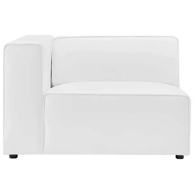 Alt view image 10 of 13 - Mingle Vegan Leather 4-Piece Sectional Sofa White