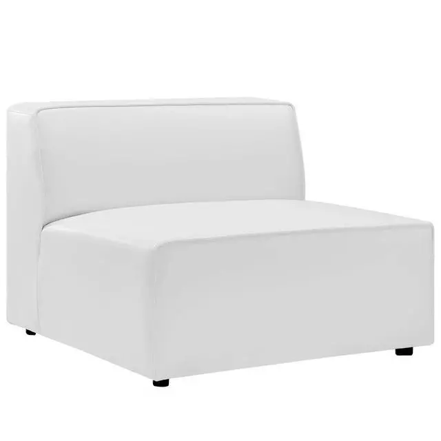 Alt view image 13 of 13 - Mingle Vegan Leather 4-Piece Sectional Sofa White