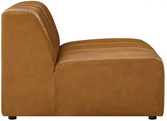 Alt view image 8 of 13 - Bartlett Vegan Leather Armless Chair Tan