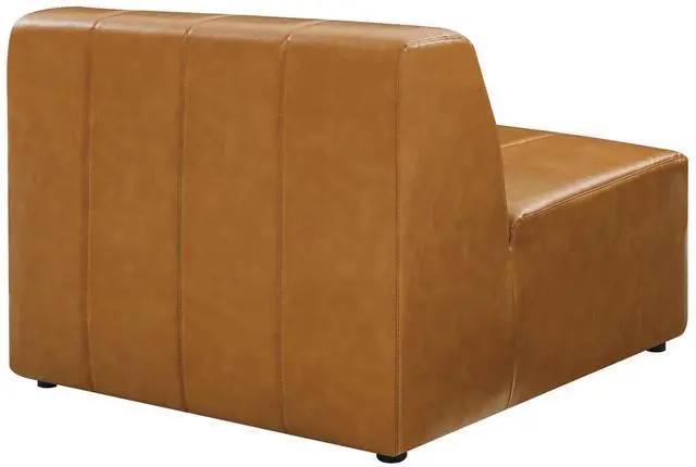 Alt view image 9 of 13 - Bartlett Vegan Leather Armless Chair Tan