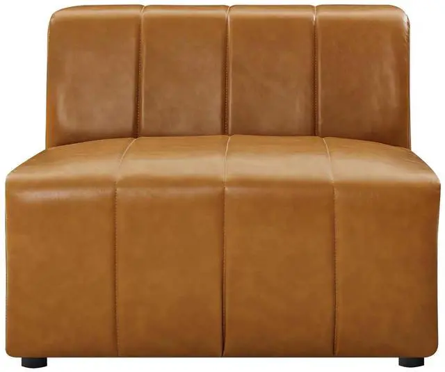 Alt view image 10 of 13 - Bartlett Vegan Leather Armless Chair Tan