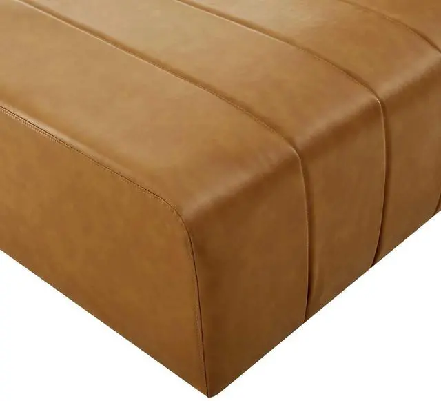 Alt view image 11 of 13 - Bartlett Vegan Leather Armless Chair Tan