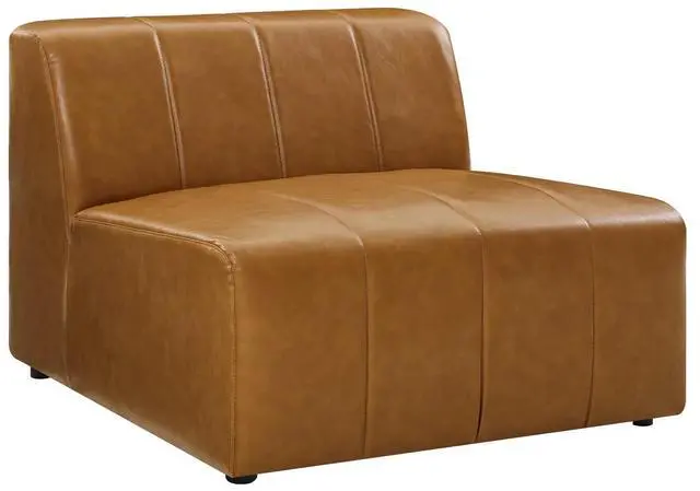 Alt view image 7 of 13 - Bartlett Vegan Leather Armless Chair Tan