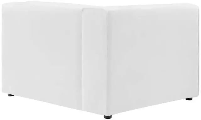 Alt view image 10 of 13 - Mingle Vegan Leather 3-Piece Sectional Sofa White