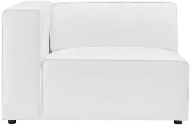 Alt view image 11 of 13 - Mingle Vegan Leather 3-Piece Sectional Sofa White