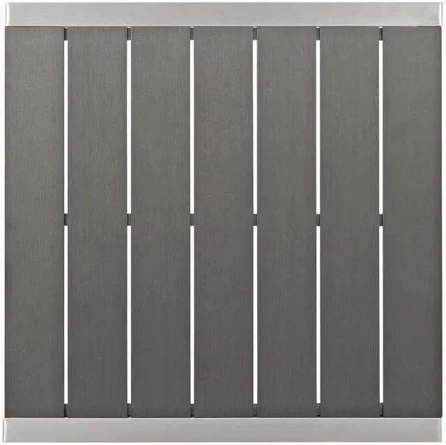 Alt view image 6 of 7 - Shore 3 Piece Outdoor Patio Aluminum Pub Set Silver Gray EEI-3157-SLV-GRY-SET