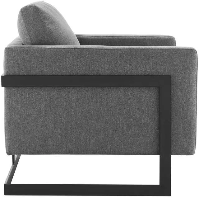 Alt view image 8 of 13 - Posse Upholstered Fabric Accent Chair Black Charcoal