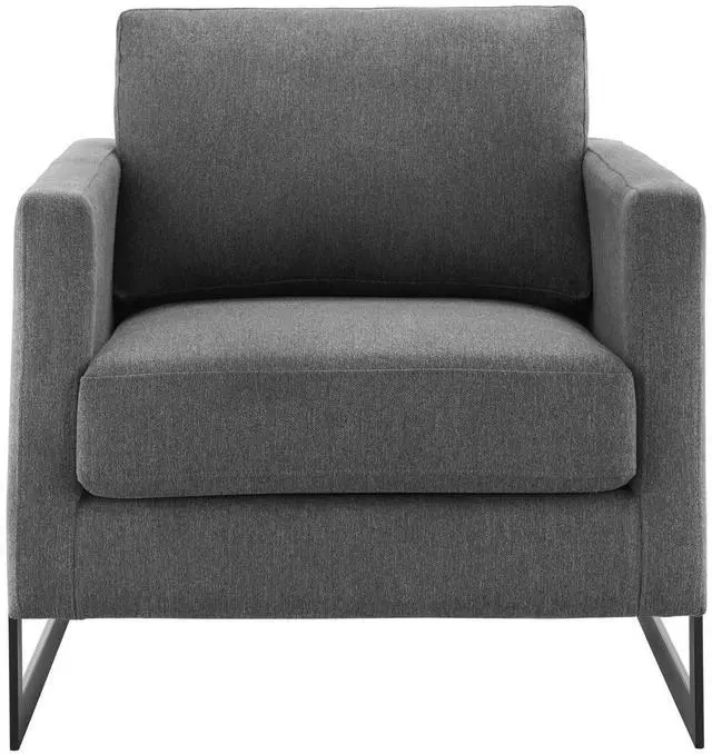 Alt view image 10 of 13 - Posse Upholstered Fabric Accent Chair Black Charcoal