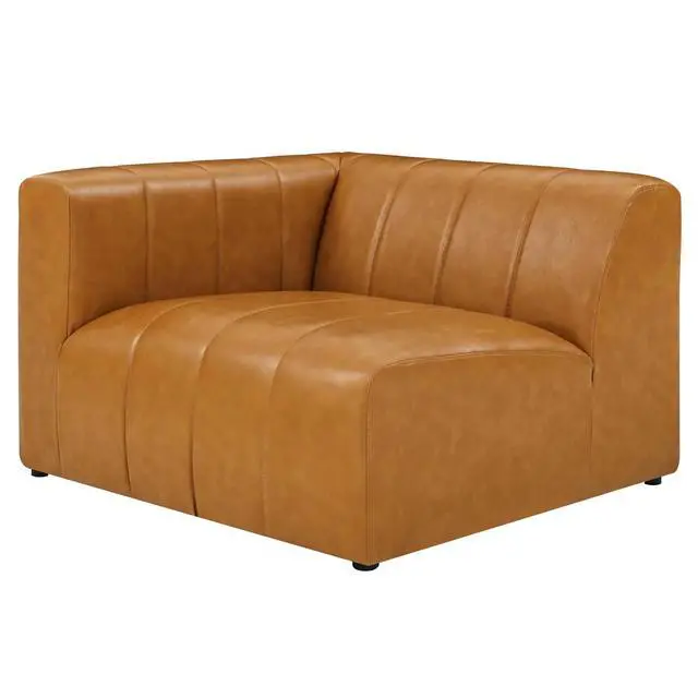 Alt view image 7 of 13 - Bartlett Vegan Leather Left-Arm Chair Tan