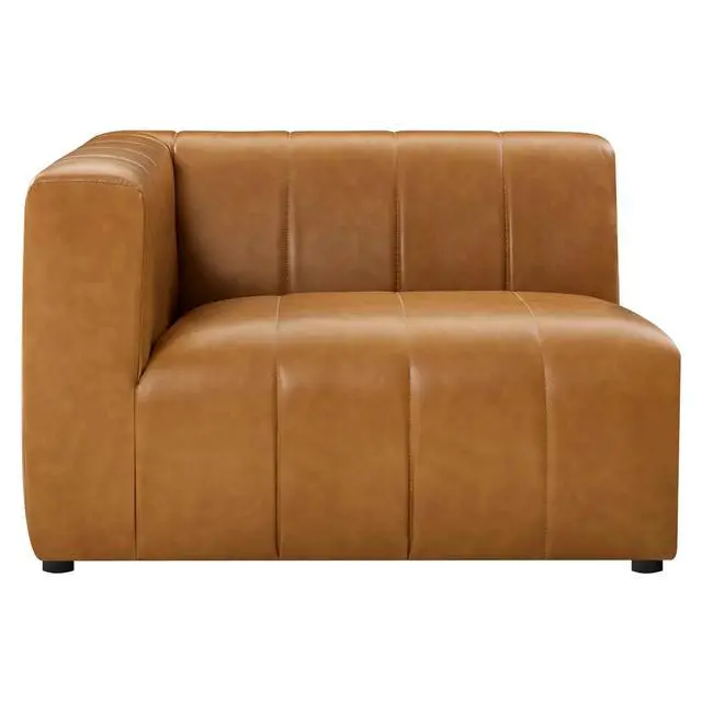Alt view image 8 of 13 - Bartlett Vegan Leather Left-Arm Chair Tan