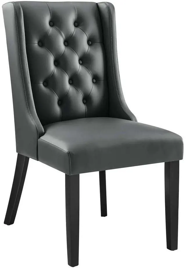 Alt view image 2 of 8 - Baronet Button Tufted Vegan Leather Dining Chair