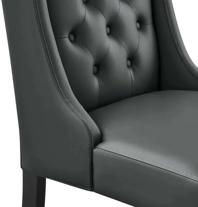 Alt view image 3 of 8 - Baronet Button Tufted Vegan Leather Dining Chair