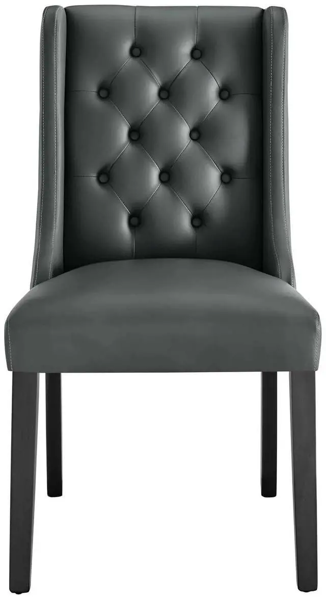 Alt view image 6 of 8 - Baronet Button Tufted Vegan Leather Dining Chair