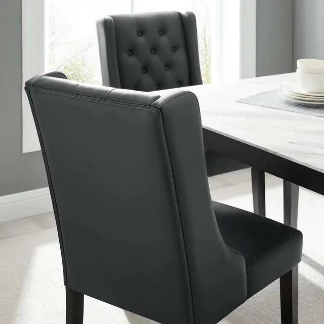 Alt view image 8 of 8 - Baronet Button Tufted Vegan Leather Dining Chair