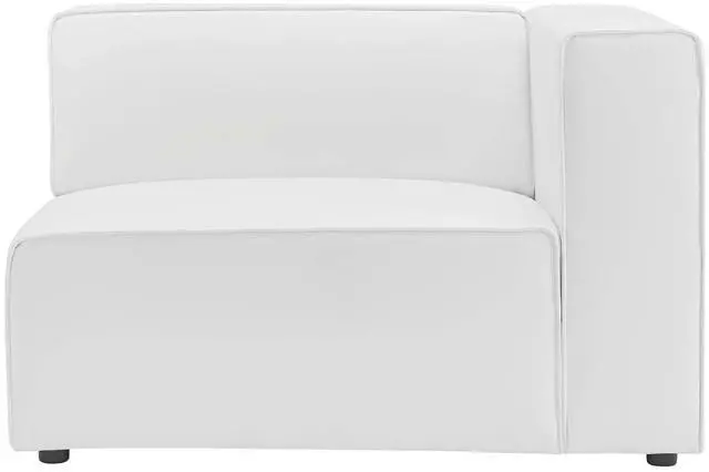 Alt view image 9 of 13 - Mingle Vegan Leather Right-Arm Chair White
