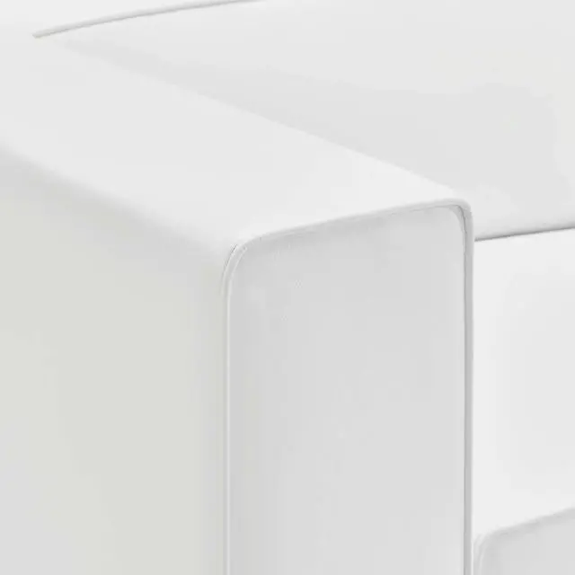 Alt view image 10 of 13 - Mingle Vegan Leather Right-Arm Chair White