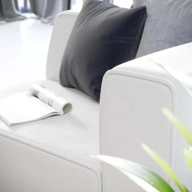 Alt view image 11 of 13 - Mingle Vegan Leather Right-Arm Chair White