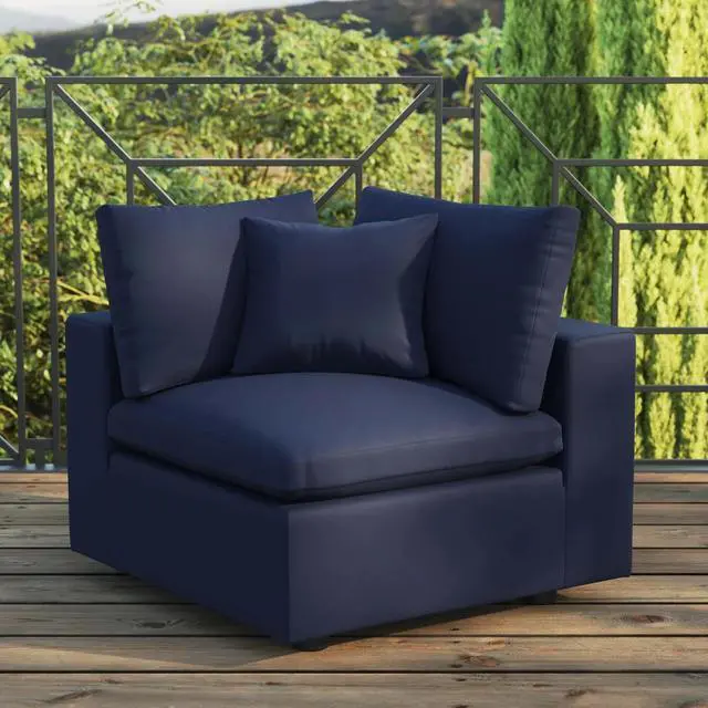 Alt view image 10 of 10 - Commix Overstuffed Outdoor Patio Corner Chair