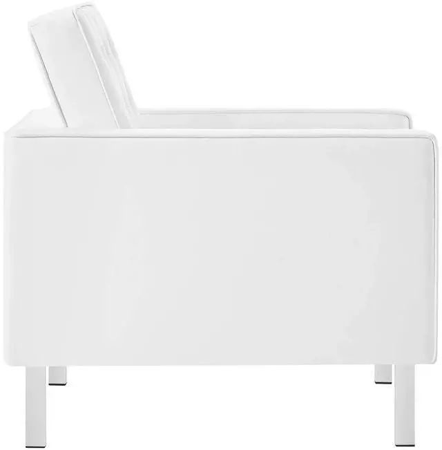 Alt view image 7 of 12 - Loft Tufted Upholstered Faux Leather Armchair