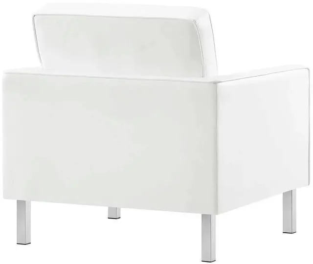 Alt view image 8 of 12 - Loft Tufted Upholstered Faux Leather Armchair