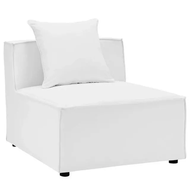 Alt view image 12 of 13 - Saybrook Outdoor Patio Upholstered 4-Piece Sectional Sofa White