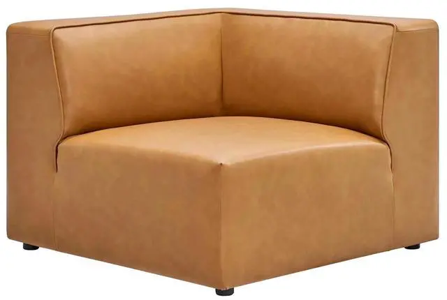 Alt view image 7 of 13 - Mingle Vegan Leather Corner Chair Tan