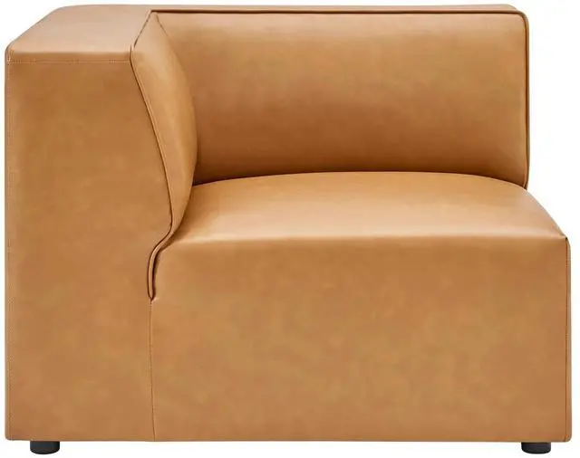 Alt view image 8 of 13 - Mingle Vegan Leather Corner Chair Tan