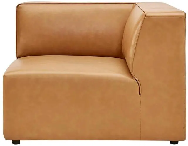 Alt view image 10 of 13 - Mingle Vegan Leather Corner Chair Tan