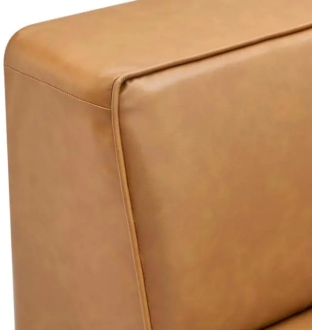 Alt view image 11 of 13 - Mingle Vegan Leather Corner Chair Tan
